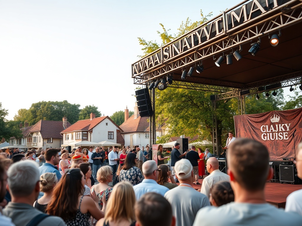 Mieszkańcy Siemiatycz podczas wydarzeń kulturalnych: święto muzyki i piknik historyczny.