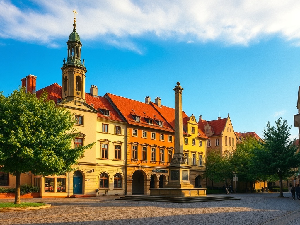 Widok na centrum Siemiatycz z lat 70. XX wieku, ukazujący typową architekturę tamtych czasów.